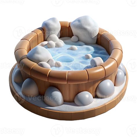 Extraordinary Modern A Bubbling Hot Spring Surrounded By Snow Original PNG