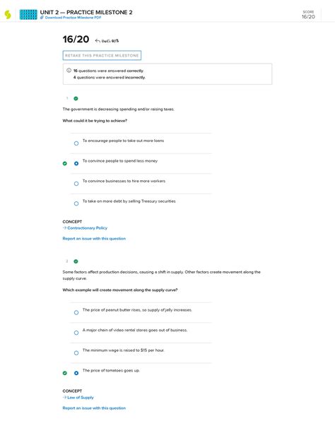 Macroeconomics Unit 2 Milestone 2 Practice 1 CONCEPT Contractionary