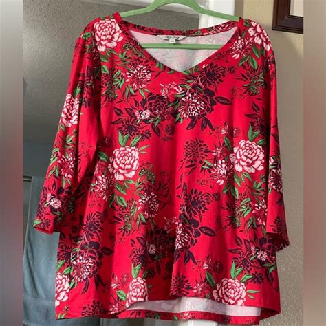 The Pioneer Woman Tops The Pioneer Woman Red Floral Top Poshmark