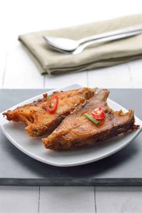 Fried Fish On Plate On White Stock Image Image Of Fish Seafood