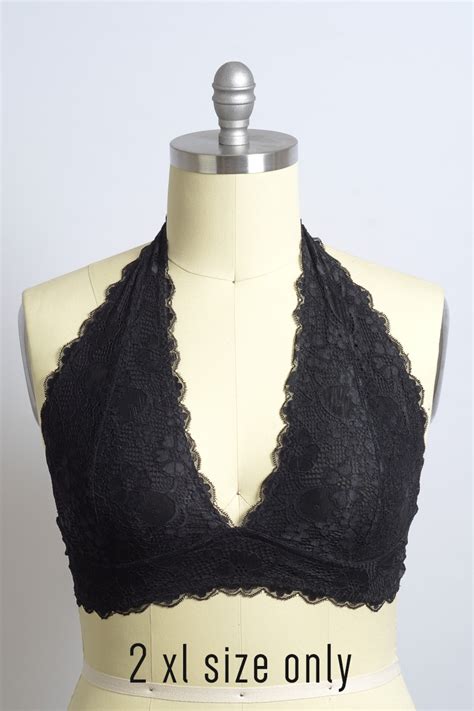 Leto Wholesale Buy Lace Halter Plus Size Bralette Bra In Bulk Qty