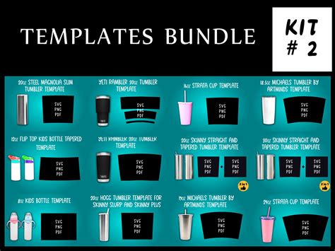 Tumbler Templates Bundle Kit 2 Sublimation Templates Tumbler Etsy