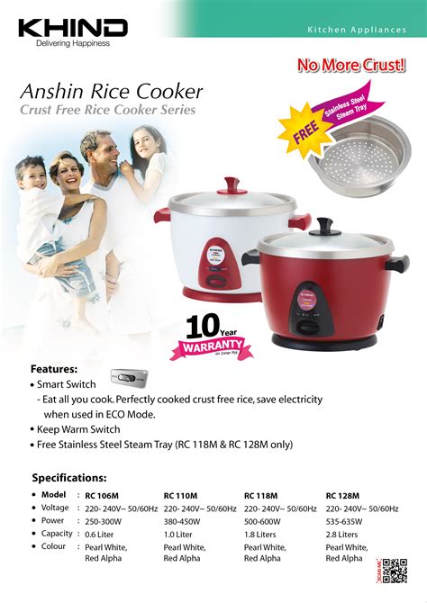 Khind Anshin Conventional Rice Cooker Siong How Electrical