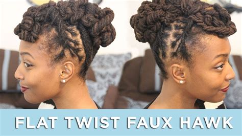 Loc Hairstyle Tutorial Flat Twist Faux Hawk Youtube