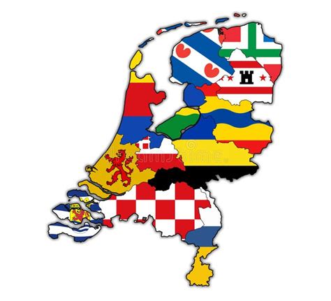 Kaart Van Provincies Van Nederland Stock Illustratie Illustration Of