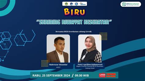 Live Talkshow Biru Bersama Bpjs Kesehatan Cab Gresik Skrining