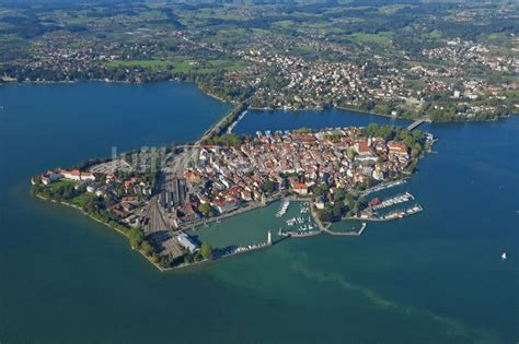 Lindau Bodensee Von Oben See Insel Auf Dem Bodensee In Lindau