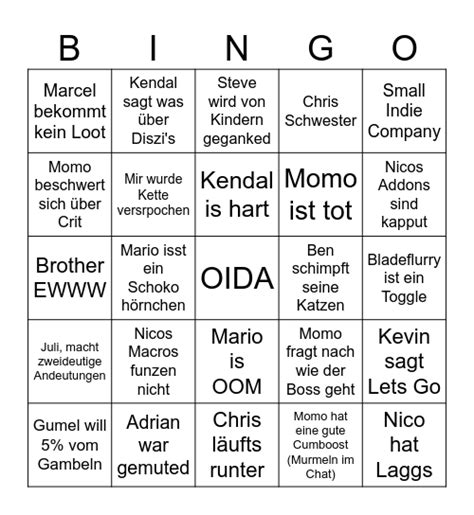 Clarity Bingo Card