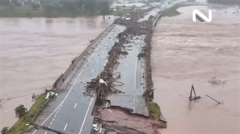 Balsa atinge ponte e rio Taquari alaga grande área veja imagens das