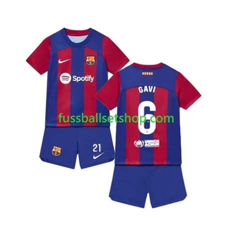 Günstige Fußball Trikotsatz FC Barcelona Gavi 6 Kinder Heimtrikot 2023