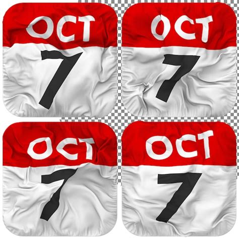 Premium PSD Seventh 7th October Date Calendar Icon Isolated Four