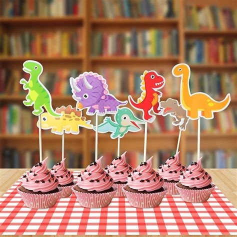 Buy 35 Pack Baby Dinosaur Cupcake Toppers Picks Dinosaur Cake Toppers