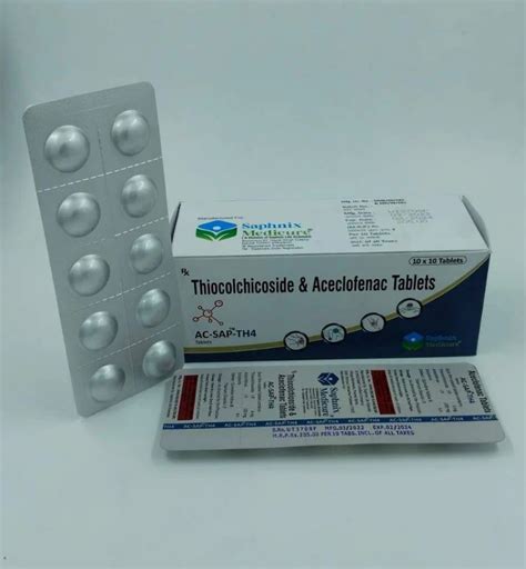 AC SAP TH4 Aceclofenac 100mg Thiocolchicoside 4mg At Rs 143 5 Stripe