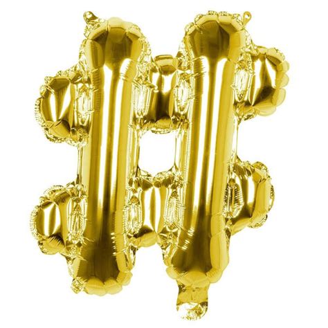 16" Metallic Gold Hashtag Symbol (#) Foil Balloon