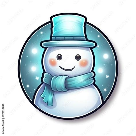 Christmas Snowman Sticker Cartoon Snowman Emoji Bioluminescent