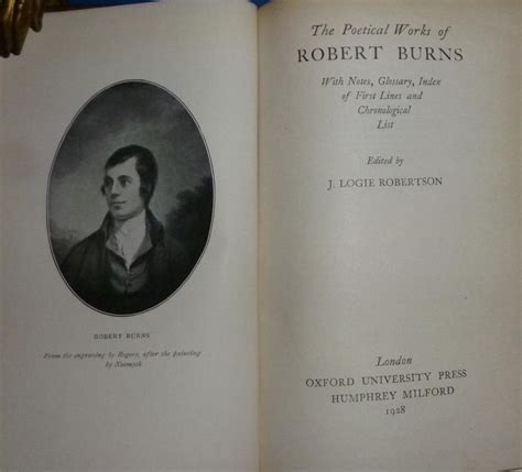 The Poetical Works Of Robert Burns With Notes Glossary Index Of