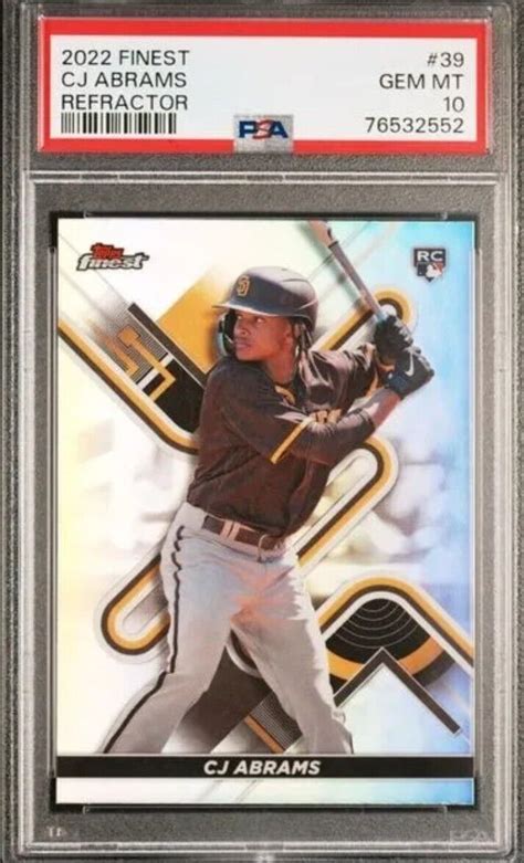 CJ Abrams 2022 Topps Finest 39 Refractor Price Guide Sports Card