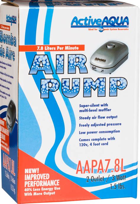 Active Aqua Air Pump 2 Outlets 3W 7 8 L Min