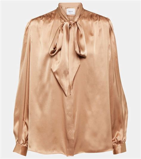 Frame Tie Neck Silk Blouse Frame Denim