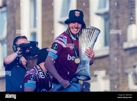 Declan Rice With Trophy At West Ham Utd Football Team S Open Top Bus