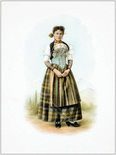 Traditional Switzerland National Costumes Swiss Folk Dresses Clothing