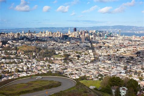 Panoramic View of San Francisco from Twin Peaks Park Editorial Image ...