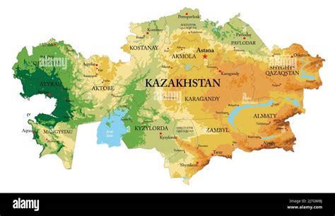 Mangystau Kazakistan Mappa Fisica Altamente Dettagliata Mappa Porn