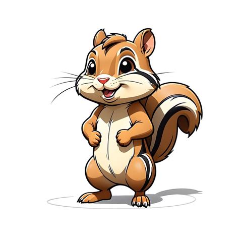 Premium Photo Cute Cartoon Chipmunk Isolated On White Background