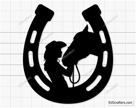 Girl With Horse Svg Horseshoe Svg Files Horse Shoe Cut Files