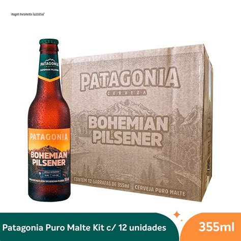 Pack Cerveja Pilsener Puro Malte Patagonia Bohemian 355ml 12 Unidades