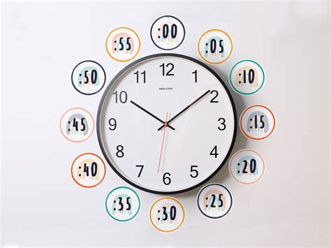 classroom clock labels clock activity rainbow theme telling time
