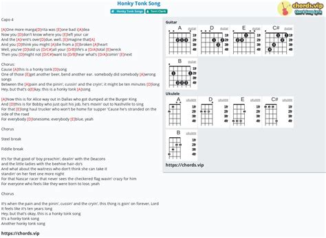 Chord Honky Tonk Song Tab Song Lyric Sheet Guitar Ukulele