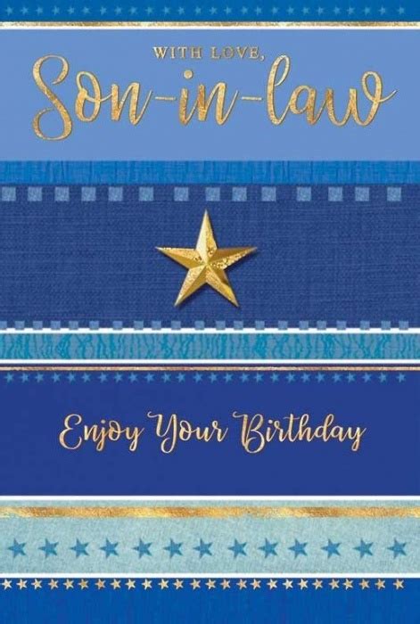 Blue Stripes Son In Law Birthday Card Simon Elvin