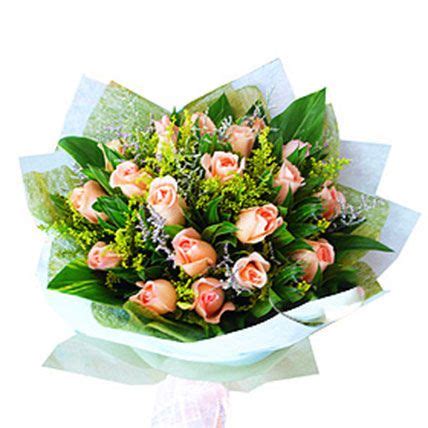 Online Peach Roses Bouquet Gift Delivery in Malaysia - FNP