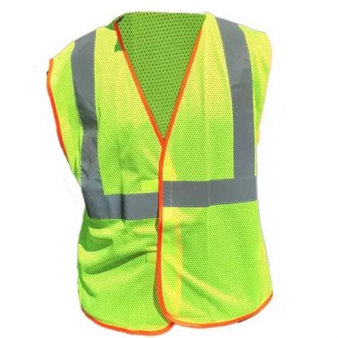 Plain Parrot Green Polyester Reflective Safety Jacket For Traffic Control Size Large At Rs 55