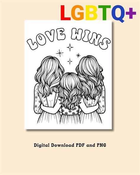 Lgbtq Pride Printable Coloring Pages For Lesbian Gay Non Binary Downloadable Printable Book