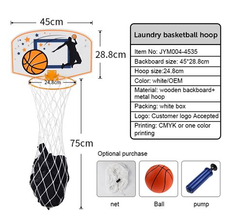 Wooden Portable Basketball Hoop Laundry Hamper Over The Indoor