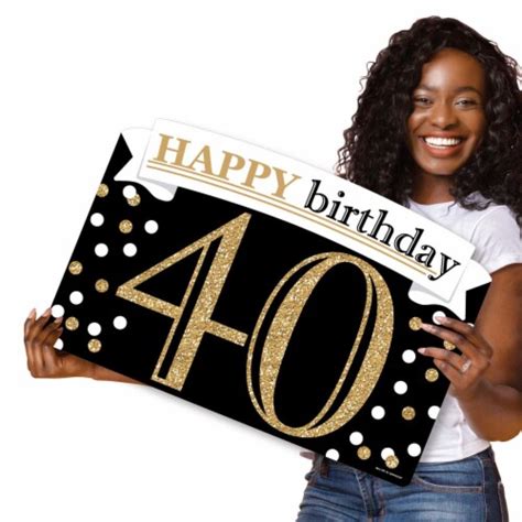 Big Dot Of Happiness Adult 40th Birthday Gold Birthday Yard Sign Lawn