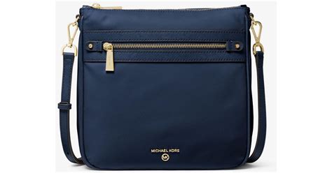 Michael Kors Jet Set Large Nylon Gabardine Messenger Bag In Blue Lyst