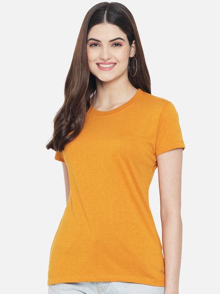 Women Cotton Solid Half Sleeve T Shirt Plagg