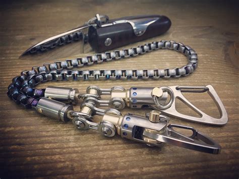 Titanium Biker Walletchain With Ti Swivels Cal Mm Parabellum Ends