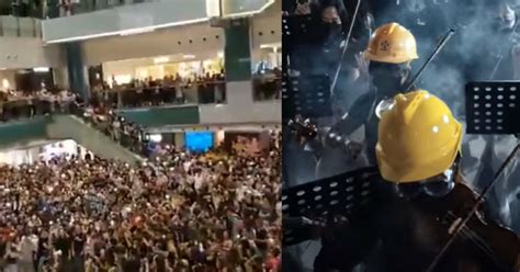 Hong Kong Protesters Take To Shopping Malls In Droves And Sing Unofficial Anthem Glory To Hong