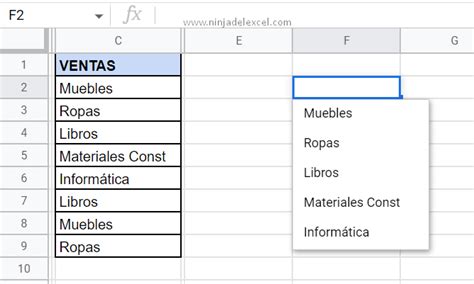 C Mo Crear Lista Desplegable En Google Sheets Ninja Del Excel