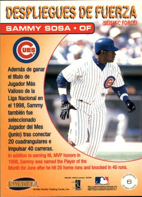 Pacific Invincible Seismic Force Chicago Cubs Baseball Card