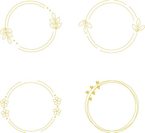 Minimalist Circle Frame Line Art Illustration Isolated On White