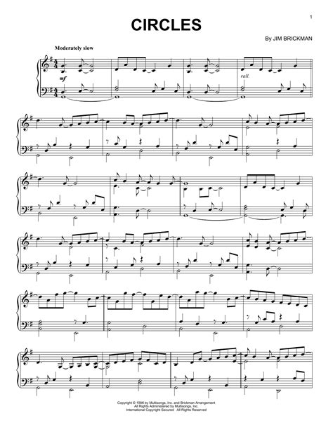 Circles By Jim Brickman Sheet Music For Piano Solo At Sheet Music Direct