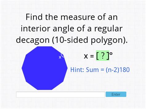 Solved Find the measure of an interior angle of a regular | Chegg.com