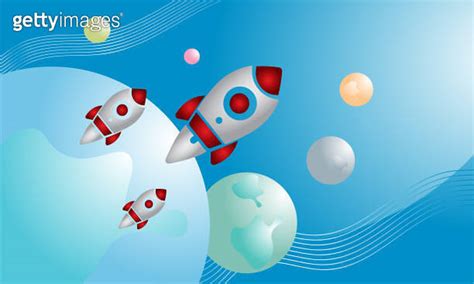 Space Futuristic Modern Colorful Background With Rocket Starship