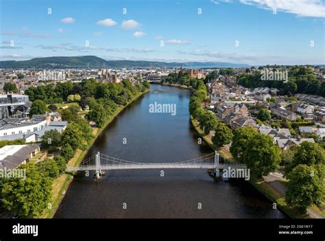 Aerial View Of The River Ness Where It Flows Through Inverness The