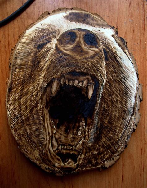 Bear 3d Pyrography Imgur Wood Burning Stencils Wood Burning Crafts